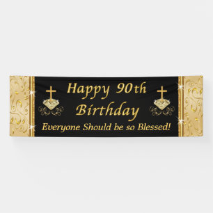 Personalised Happy 90th Birthday Banner for Her