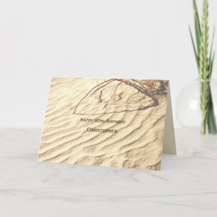 Personalised Happy 90th Birthday, Ripples in Sand Card