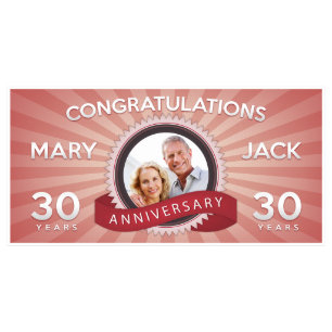 Personalised Happy Anniversary Banner with Photo 