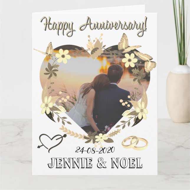 Personalised Happy Anniversary Card With Photo (Front)