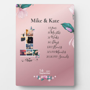 Personalised Happy Anniversary With Photo collage Plaque