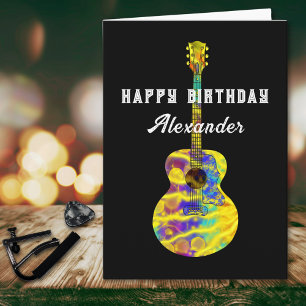 Personalised Happy Birthday Acoustic Guitar Card