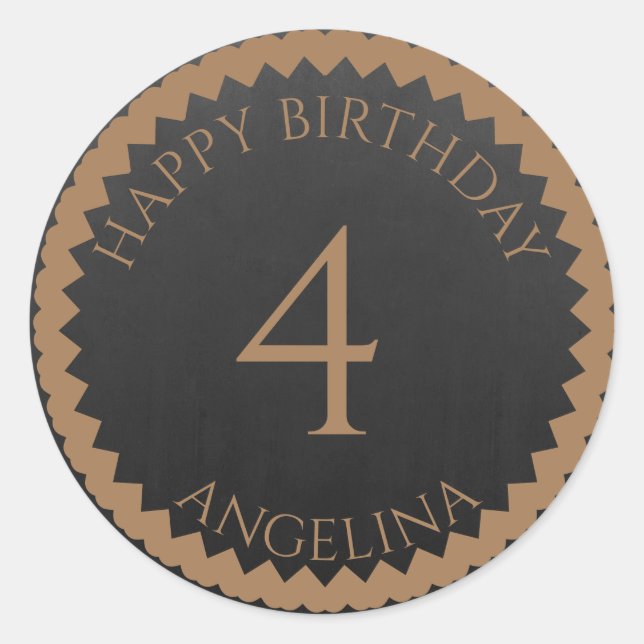 Personalised Happy Birthday add your name age Classic Round Sticker (Front)