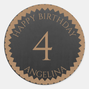 Personalised Happy Birthday add your name age Classic Round Sticker