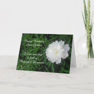 Personalised Happy Birthday Aunt Peonies Card