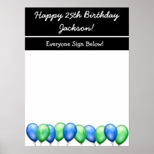 Personalised Happy Birthday Autographs Poster