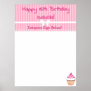 Personalised Happy Birthday Autographs Poster