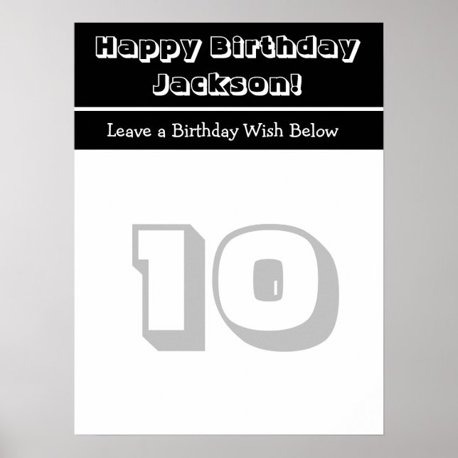 Personalised Happy Birthday Autographs Poster (Front)