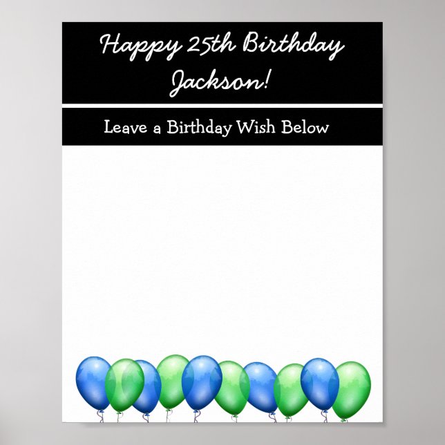 Personalised Happy Birthday Autographs Poster (Front)