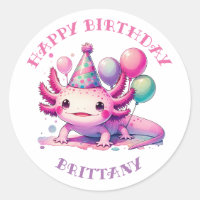 Personalised Happy Birthday Axolotl