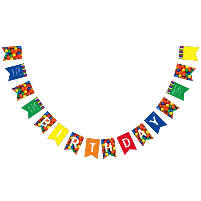 Personalised Happy Birthday Ball Pit Themed Party Bunting (All)