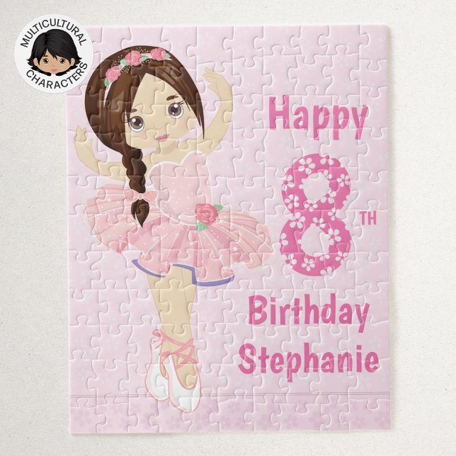 Personalised Happy Birthday Ballerina Jigsaw Puzzle (Creator Uploaded)
