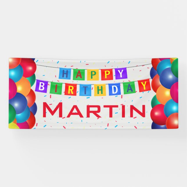 Personalised Happy Birthday Banner (Horizontal)