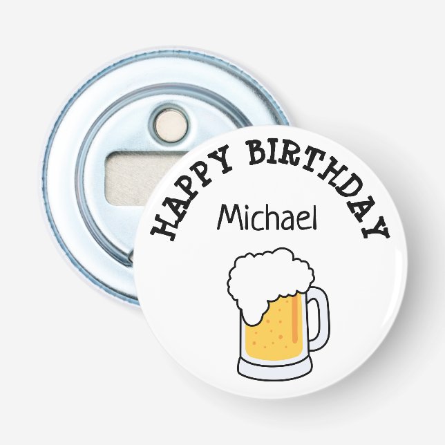 Personalised Happy Birthday  Beer Bottle Opener (Front)