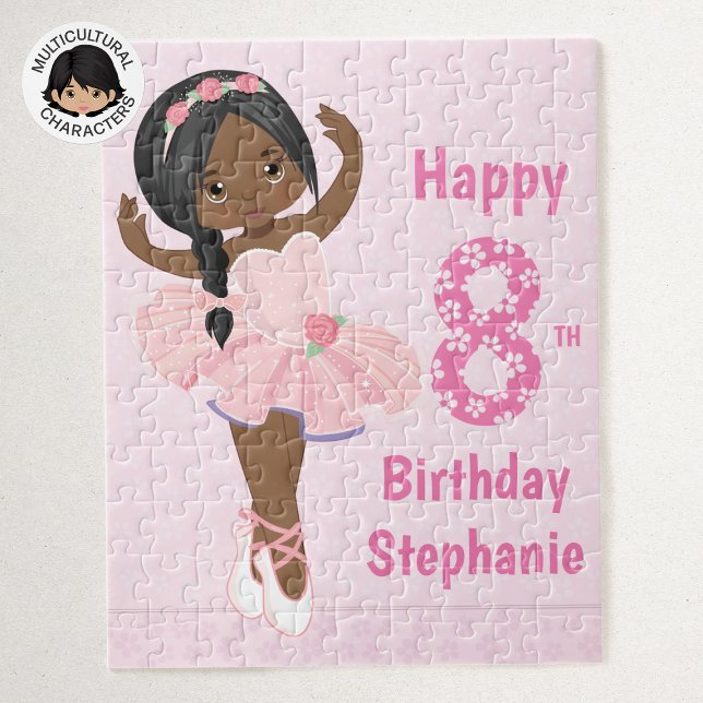 Personalised Happy Birthday Black Ballerina Jigsaw Puzzle (Creator Uploaded)