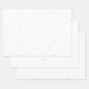 Personalised Happy Birthday Black White Monogram Wrapping Paper Sheet