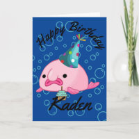 Personalised Happy Birthday Blobfish   Card