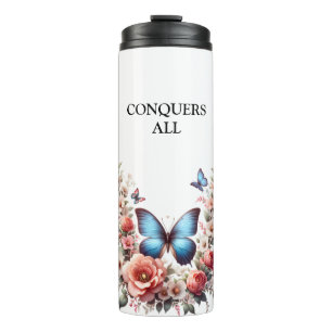 Personalised Happy Birthday Butterfly Floral-96280 Thermal Tumbler