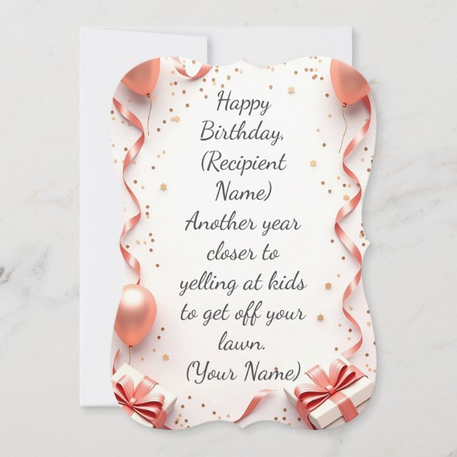 Personalised Happy Birthday Card – Custom Name  (Front)
