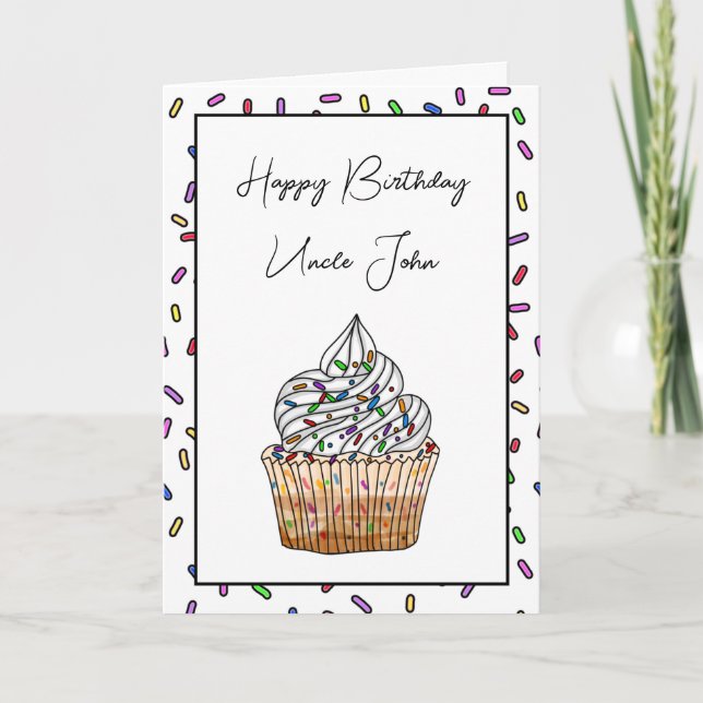Personalised Happy Birthday Card for an Uncle (Front)