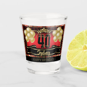Personalised Happy Birthday Celebration - Red Shot Glass