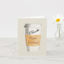 Personalised Happy Birthday Coffee Card