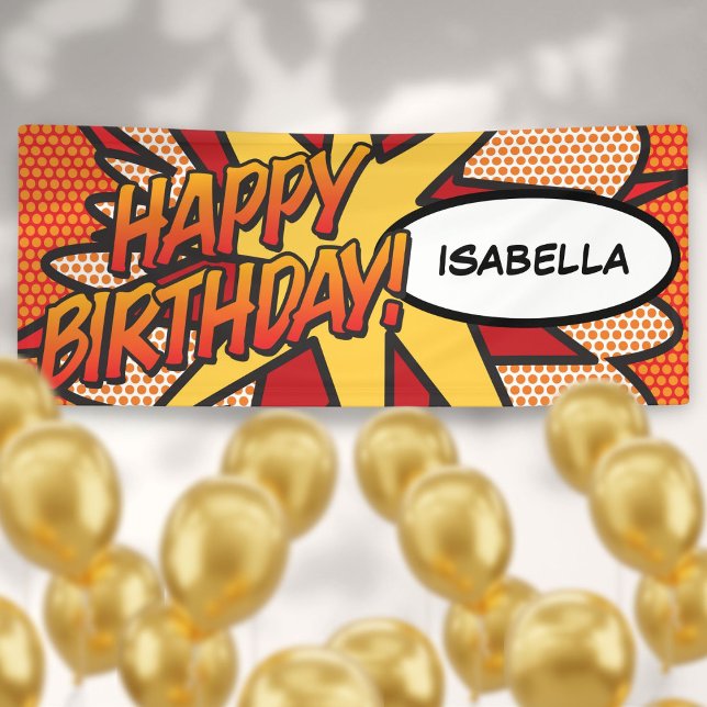Personalised HAPPY BIRTHDAY Comic Book Banner (Personalized HAPPY BIRTHDAY Comic Book Banner)