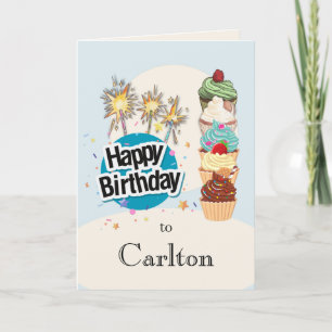 Personalised Happy Birthday Cupcake Card