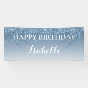 Personalised Happy Birthday Dripping Glitter Banner