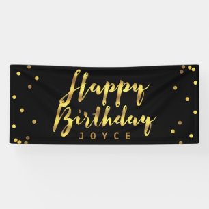 Personalised Happy Birthday Faux Gold Confetti Banner