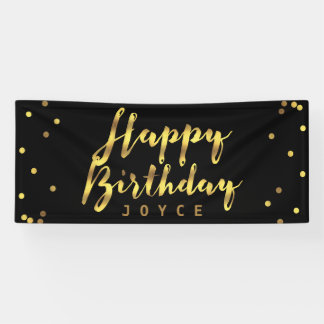Personalised Happy Birthday Faux Gold Confetti Banner