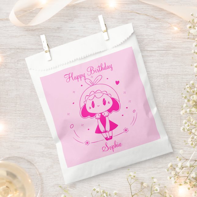 Personalised Happy Birthday  Favour Bags (Clipped)