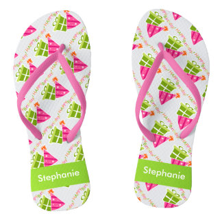 Personalised Happy Birthday Flip Flops