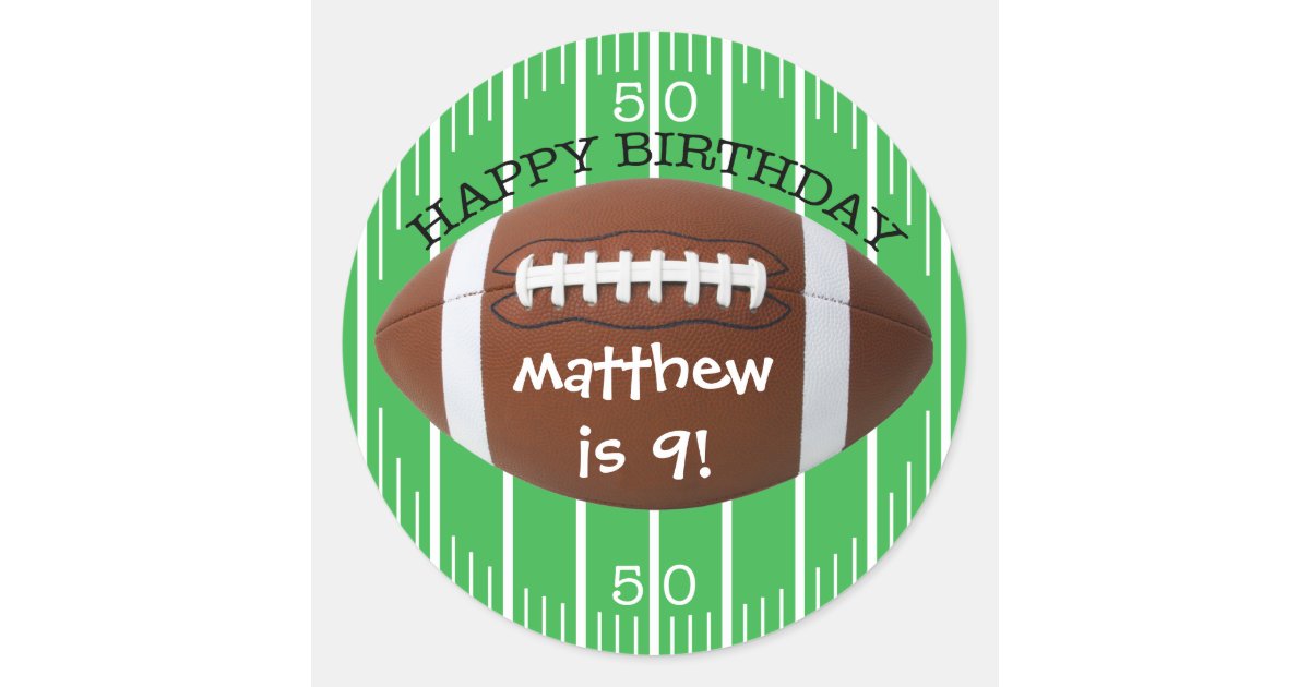 Personalised Happy Birthday Football Sticker Zazzle