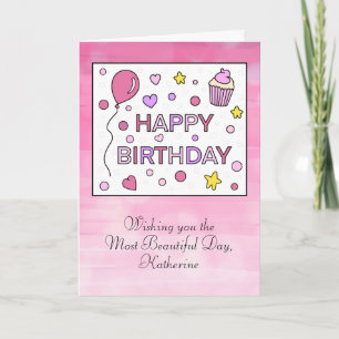 Personalised Happy Birthday for Her Card
