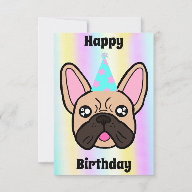 Personalised Happy Birthday French Bulldog Card (Front)