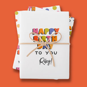 Personalised Happy Birthday Gift Wrapping Paper Sheet