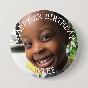 Personalised Happy Birthday Girl Button