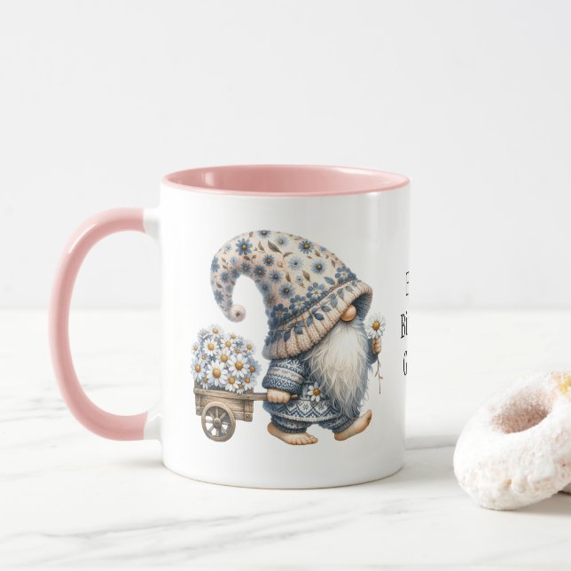 Personalised Happy Birthday Gnomes Gift Her Coffee Mug (With Donut)