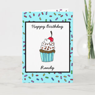 Personalised Happy Birthday Hand drawn Whimsical Card