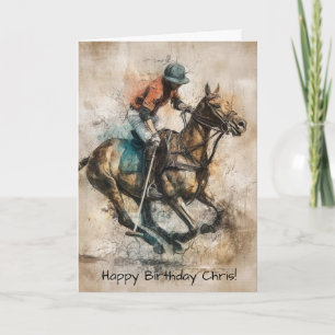 Personalised Happy Birthday Horse Polo Card