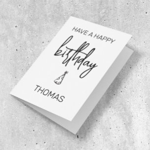 Personalised happy Birthday Minimalistic Simple  Card