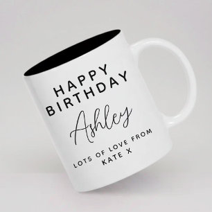 Personalised happy birthday mug gift for her him