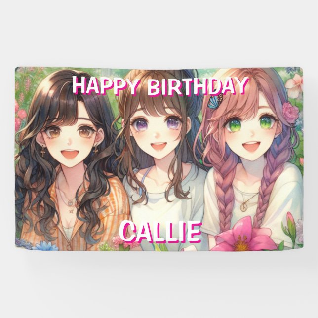 Personalised Happy Birthday Party Banner (Horizontal)