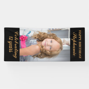 Personalised Happy Birthday Photo Age  Banner