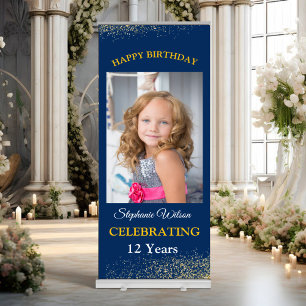 Personalised Happy Birthday Photo Celebration Retractable Banner