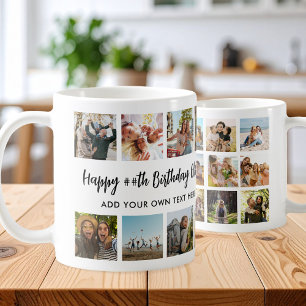 Personalised Happy Birthday Photo Collage Mug