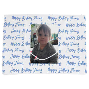 Personalised Happy Birthday Photo   Large Gift Bag