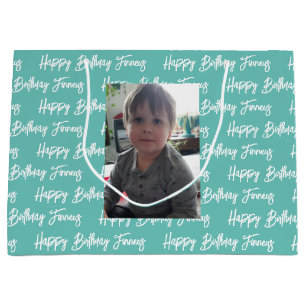 Personalised Happy Birthday Photo     Large Gift Bag