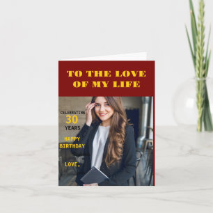 Personalised Happy Birthday Photo Love wife Card